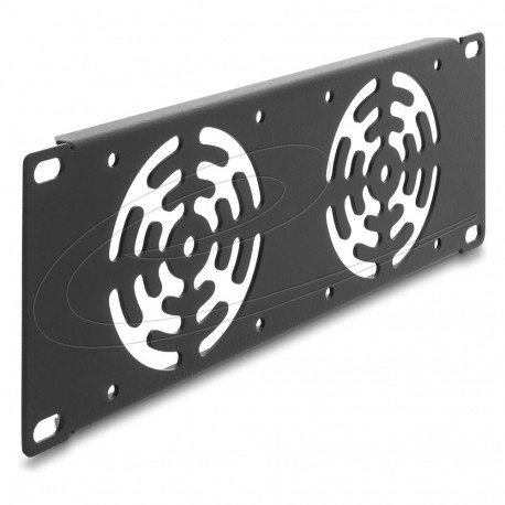 "10? 2 HE Rackblende für 2 Lüfter 80 x 80 mm dunkelgrau"