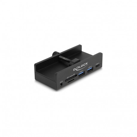 "Externer USB 5 Gbps 3 Port Hub 2 x USB Typ-A, 1 x USB Type-C™ und 2 Slot Card Reader mit Feststells