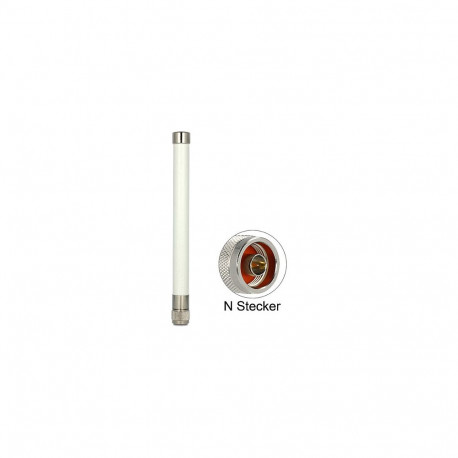 "DELOCK WLAN 802.11 ac/a/b/g/n Antenne N Stecker 4.5 - 7.0 dBi 22cm omnidirektional starr outdoor we