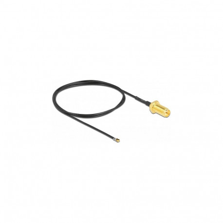 "Antennenkabel RP-SMA Buchse zum Einbau zu I-PEX Inc., MHF® 4L LK Stecker 1.37, 50 cm Gewindelänge 1