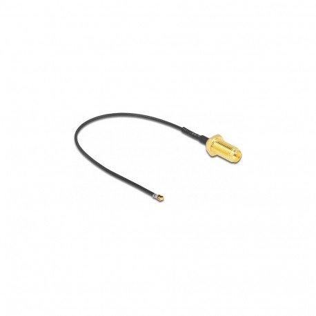"DELOCK Antennenkabel RP-SMA Buchse zum Einbau zu MHF 4L LK Stecker 1.37 10cm Gewindelnge 10mm"