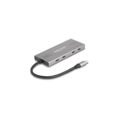 Delock 7-pordiline USB-jaotur 10 Gbps, 4 x USB Type-C ja 3 x USB Typ-A pesaga, PD 80 W