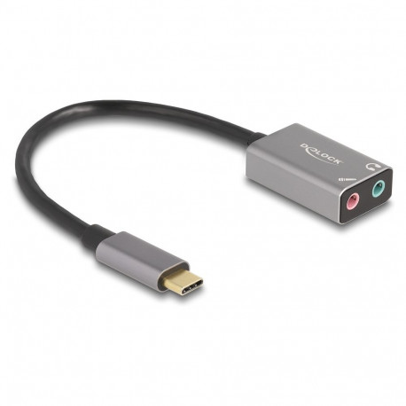 "Externe USB Soundkarte mit USB Type-C™ Stecker auf 2 x 3,5 mm Klinkenbuchse Plug & Play Audio Adapt