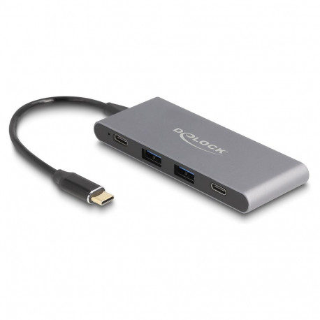 DELOCK 4 pordiga USB Type-C jaotur, 2 x USB Typ-A ja 2 x USB Type-C, 10 Gbps