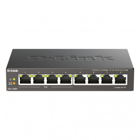 8P D-Link DGS-1008P/E metallist PoE+