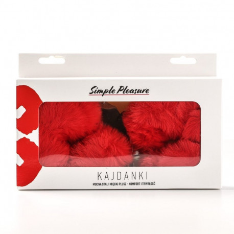 Erootilised metallist karvased käerauad, punane