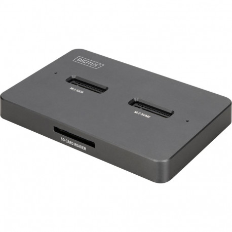 Dual M.2 NVM SSD Docking Station (schwarz, USB-C, M2 SSD, SD-E)