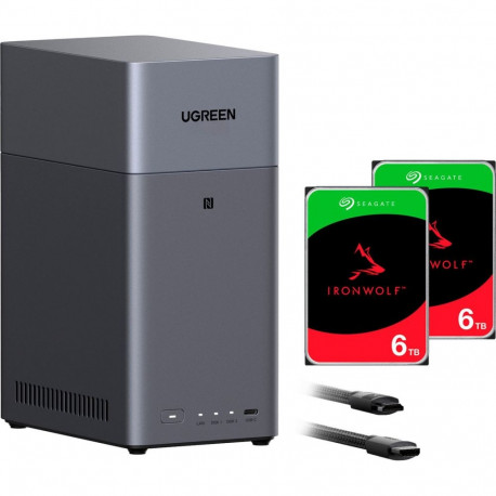 Seagate kõvakettad IronWolf 2x 6TB + DH2300 komplekt, must
