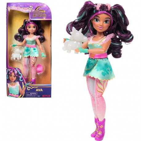 Spinmaster Unicorn Academy - Dressing up doll Ava (24 cm tall, with real hair, removable clothes and