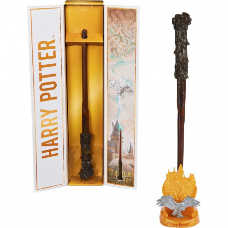 Wizarding World autentne Harry Potteri võlukepike Hogwartsi alusega
