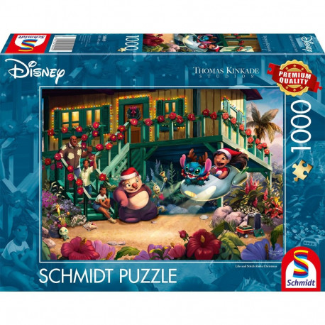 Schmidt Spiele Thomas Kinkade Studios: Disney - Lilo and Stitch Aloha Christmas (1000 pieces)