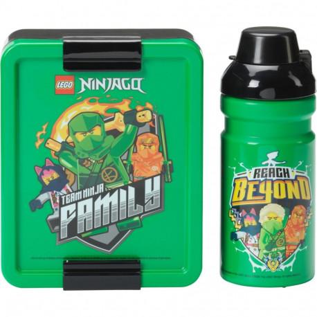 LEGO Lunch-Box Set Ninjago Green (schwarz/grün, 2-teilig, mit Trinkflasche)