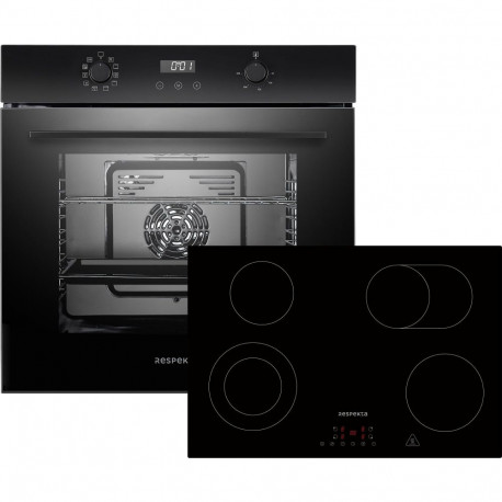 Respekta ASET7007700 Built-in Oven and Hob Set Black
