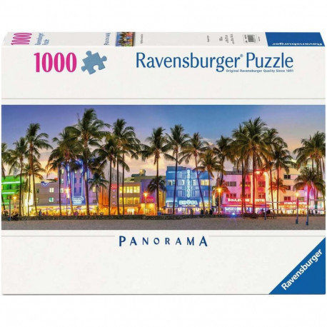 Puzzle Panorama - Nachtlichter am Ocean Drive (1000 Teile)