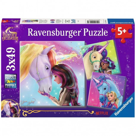 Kinderpuzzle Unicorn Academy - Magie und Freundschaft (3x 49 Teile)