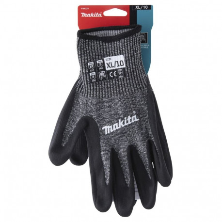 Makita work gloves P-84735, size. XL (10), cut resistance F/7 (black/gray, 1 pair)
