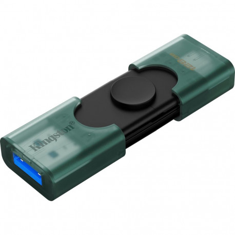 DataTraveler mälupulk Duo 128GB USB-A, USB-C, roheline/must