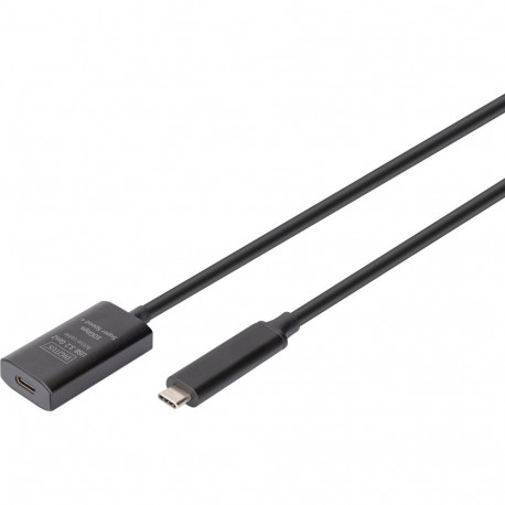 Aktives USB 3.2 Gen 2 Verlängerungskabel, USB-C Stecker > USB-C Buchse (schwarz, 5 Meter, Repeater K
