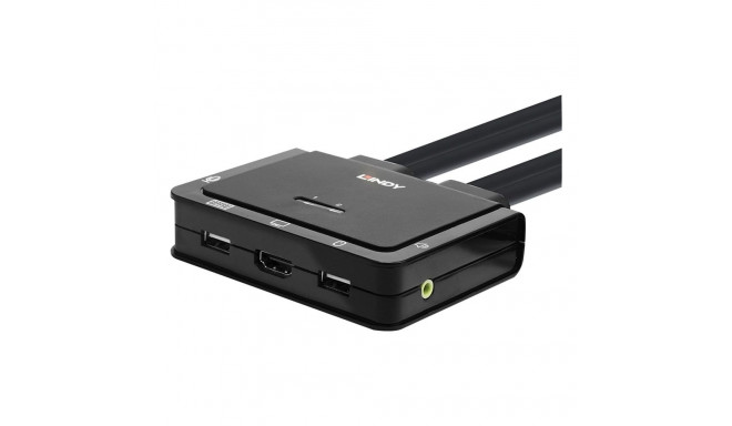 2 Port HDMI 4K60, USB Typ C, USB 2.0 & Audio Cable KVM Switch