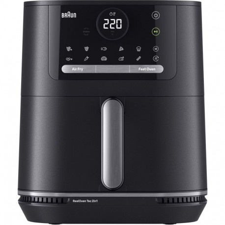 Braun Houshold 2-in-1 hot air fryer MultiFry 5, HF 5054I (black, 2,000 watts, basket 6.0 liters)