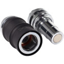 Alphacool ES quick release BLH1A PushIn set IG-IG with bulkhead screw connection (black (matt)/chrom