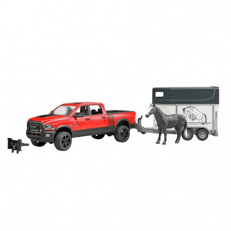 RAM 2500 Power Wagon mit Pferdeanhänger (rot/weiß, und Pferd)