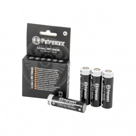 Li-Ion Akkus 18650, 3.450mAh, 4er Set (für LED-Laterne Petromax LM500)