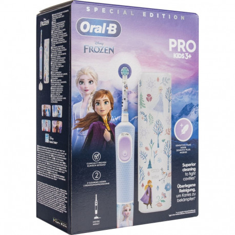 Oral-B Vitality Pro 103 Kids Frozen mit Reiseetui, Elektrische Zahnbürste (hellblau/weiß)