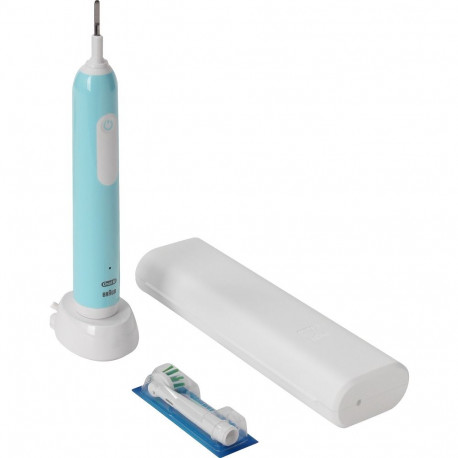 Braun Oral-B Pro 1 Cross Action Caribbean Blue with travel case, electric toothbrush