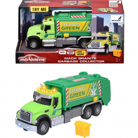 Majorette Mack Granite garbage truck, toy vehicle