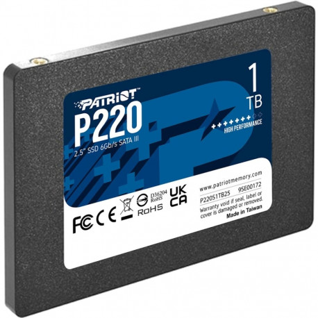 Patriot P220 1 TB - SSD - SATA III - 2.5, black