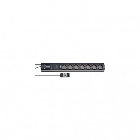 Primera-Tec Steckdosenleiste Comfort Switch Plus 7-fach (schwarz, 2 Meter, 19.500A Überspannungsschu
