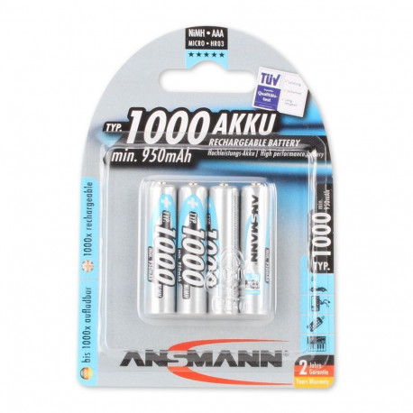 aku 1000mAh NiMh professionaalne, hõbe