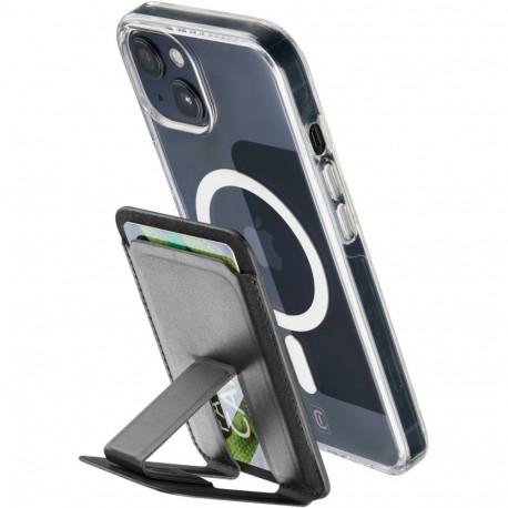 Hoidja Cellular Line Pocket Stand Mag, kaardivahega, MagSafe, must