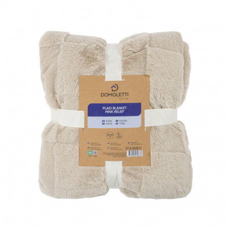BLANKET MINK RELIEF 150X200 CM TAUPE