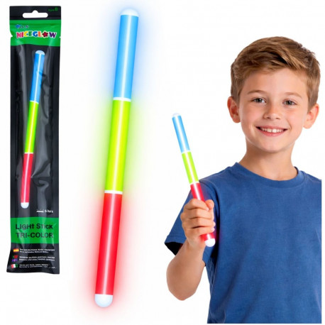 Kolmevärviline fluorestseeriv pimeduses helendav neonpulk 31,5 cm