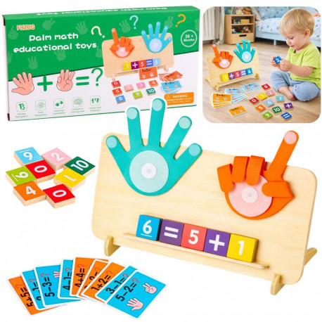 Puidust matemaatiline pusle sõrmedel arvutamise õppimiseks ja tehtekaardid