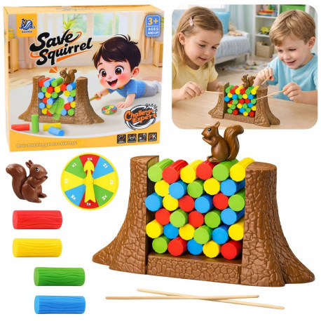 Päästa orav õpetlik pere-osavusmäng loosirattaga