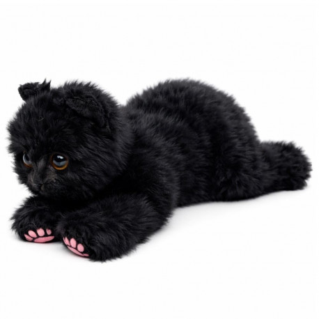 Plüüšist kaisuloom must lamav kassipoeg 38 cm