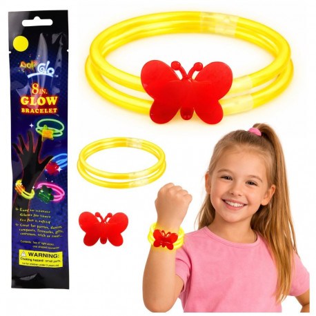 Kahekordne helendav liblikaga käevõru neoonpulk