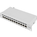 PATCH PANEL 12PORT 1U 10" CAT.5E FTP WITH CABLE ORGANIZER SHIELDED GREY LANBERG