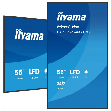 IIYAMA 139.0cm(55") LH5564UHS-B1AG 16:9 2xHDMI+USB-C 4K (suuremõõtmeline tarne)