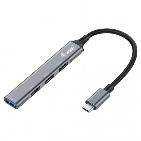"Equip USB-Hub 4-Port 3.0/C->1x3.0 3x2.0 5Gbps o.Netzteil gr"