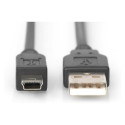"DIGITUS USB 2.0 Anschlusskabel Typ A -mini B St/St 1.0m, sw"