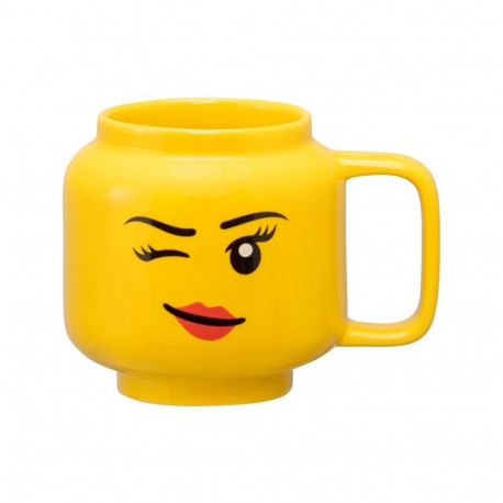 LEGO Keramiktasse Winking Girl (gelb)