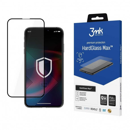 Kaitseklaas 3MK iPhone 13/13 Pro/14/16e HardGlass Max, must