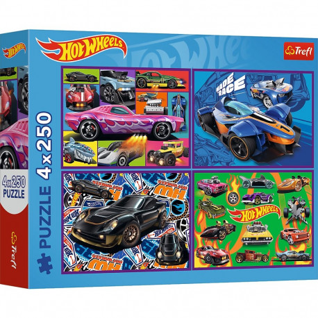 TREFL HOT WHEELS puzzle set, 4x250 pcs