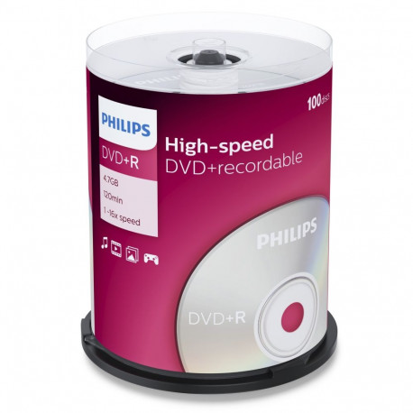 1x100 Philips DVD+R 4,7GB 16x SP