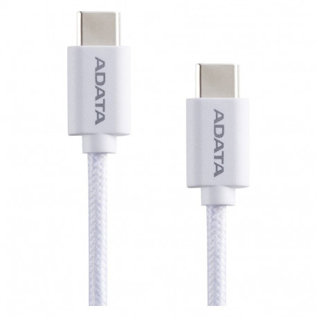 ADATA USB 2.0 kaabel USB-C - USB-C 2m PD 3.0 QC 3.0 100W, valge
