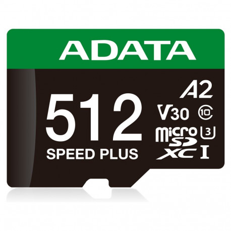 ADATA SPEED PLUS microSDXC mälukaart 512 GB (UHS-I U3, Class 10, V30, A2)
